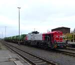 DB Cargo DE 18 113 ( 9280 4185 113-2 D-VL ) mit einem Müllzug in Weiden (Oberpfalz) am 15.3.2026