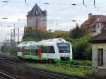 Der Itino VT 201 der Erfurter Bahn verkehrte am 10.10.2009 als Pendelzug anlsslich des Saisonabschlusses zwischen dem Bahnhof Weimar und dem Bw.