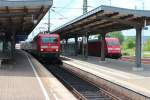 143 169-1 und 101 029-1 in Weimar.27.05.2012