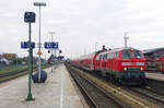 218 453-9 bei der Ankunft mit dem RE 6 11052 in Westerland am 15.04.2026. Wohl meine letzte Aufnahme einer 218 auf der Marschbahn...