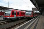 628 290 aus Bensheim und 928 421 abgestellt am 22.05.13 in Worms Hbf.