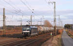 185 555 im östlichen Bereich des Bahnhofs Wunstorf.
Die Lok soll laut Railcolor aktuell für CFL Cargo fahren.
Aufnahmedatum: 5. März 2018
