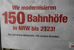 Plakat im Wuppertaler Hbf, 30.4.18.