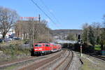 111 119 mit RE 10421 (Dortmund Hbf - Aachen Hbf) am 29.03.2019 in Wuppertal-Sonnborn