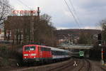 Am 19.03.2021 zog GfF 111 056 die RB48 nach Bonn Hbf durch Wuppertal Sonnborn.