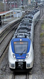 Der Elektrotriebzug 358 war Mitte März 2021 in Wuppertal-Unterbarmen zu sehen.