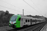 Der Elektrotriebzug 3429 015 ist hier Ende April 2022 bei der Weiterfahrt in Wuppertal-Barmen zu sehen.