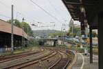 Das Gleisvorfeld mit Blick Richtung Vohwinkel, am 13.10.2023 in Wuppertal Hbf.
