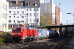 152 109-5 und 152 138  Albatros  mit einen gemischten Güterzug in Wuppertal Barmen, am 31.10.2016.