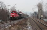 261 090-5 vom VW-Werk in Mosel(b. Zwickau) mit der bergabe zurck nach Zwickau, durch Zwickau Plbitz. 11.03.2013