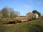 Ein paar Güterwagen ließ man in Putlitz zurück.Aufgenommen am 26.Februar 2022.