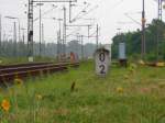 Kilometerstein in Braunschweig HBF in Richtung Hannover (17.5.08)