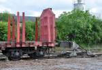 Rungenwagen an der  Endstation  Prellbock, im Bf Euskirchen - 31.07.2013