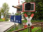 B Markelfingen I am Hp Markelfingen. Das Schild mit Aufschrift in in Richtung Konstanz fr die Reisenden der Bahn wird von Radfahrern oft als Radwegschild gedeutet,deshalb fahren dort oft Fahrradfahrer auf dem Bahnsteig 6.9.07