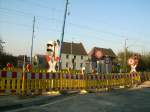 Bahnbergang in Sggewrath vorher mit Halbschranken wurde im Zuge des ESTW Umgebaut, Ende Oktober 0