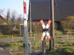 Ein ANDREASKREUZ am Bahnbergang Zernsdorf.