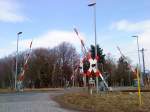 In Ohrdruf ist auch noch ein alter Bahnbergang zu sehen, am 19.03.10.