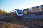 Osterath, Bahnbergang Meerbuscher Strae am 22.10.2011.