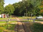 Der Bahnbergang 13,9 an der B 107 bei Oranienbaum; 14.09.2011