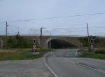 Dieser Bahnbergang befindet sich in der Nhe von Stralsund,an der Strecke Stralsund-Berlin)unterhalb vom Rgenzubringer.Aufgenommen am 14.Juli 2013.