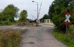 Bahnübergang vor dem Loksschuppen der Stadtwerke Nordhausen 22.09.2013.