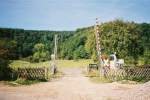 Ein Bahnbergang in Bierbach kurz vor seiner Festlegung und anschliesendem Abbau
