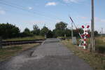 Der Bahnübergang in Mockrehna an der Wurzener Straße am 17 Juli 2025
