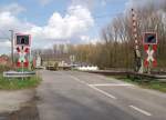 Bahnbergang Kaarst Broicherseite Tilmeshof, noch mit einer alten Sicherungsanlage.