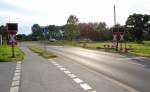 Zwischen Randerath und Himmerich befindet sich dieser Bahnbergang an der Strecke Lindern-Heinsberg.