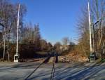 Bahnbergang Bonnenbroicher Strae an der Kbs 482, von hier aus zweigt der Werksanschlu an die Firma Ariva Transformatoren( ehemal Schorch Werke) ab.