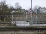 Bahnbergang zum Bahnsteig in Anklam am 04.Februar 2013.