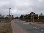 Bahnübergang am Bahnhof Herrnburg am 20.März 2016.