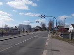 Bahnübergang an der Station Wensickendorf am 26.März 2016.