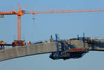 29.12.2008, Baustelle der Brücke im Zuge der ICE-Trasse Erfurt - Ebensfeld über den Froschgrundsee bei Rödental.