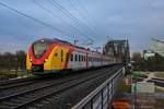 HLB Alstom Coradia Continental ET 162 am 10.01.20 in Frankfurt auf der Deutscherrnbrücke von einen Steg aus fotografiert