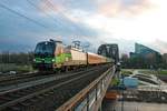 ELL/Flixtrain Siemens Vectron 193 721-8 mit dem FLX76306 am 10.01.20 in Frankfurt auf der Deutscherrnbrücke von einen Steg aus fotografiert