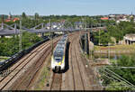 3442 205 (Bombardier Talent 2) unterwegs auf der Rosensteinbrücke bei Stuttgart-Bad Cannstatt.