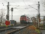 218 185-7 und eine weitere 218 am 7.12.2008 mit einem IC nach Westerland  auf der Rendsburger Hochbrcke.