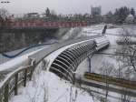 Stadtbahn- und S-Bahnverkehr im Bereich des Vaihinger Viaduktes.