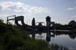 Die Rollklappbrcke ber die Hunte in Oldenburg