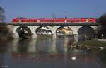 DB 440 als RE 4068 Mnchen - Passau, KBS 880 Nrnberg - Passau, fotografiert auf der Vilsbrcke in Vilshofen am 23.03.2011 