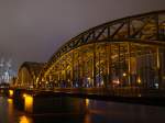Köln - Hohenzollernbrücke - Am Abened der 26-01-2007