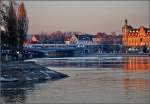 Doppelter Seehas am Bodensee auf der Rheinbrcke in Konstanz.