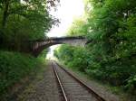 Der ehmalige Schmalspurbahnviadukt in Putbus ber die bis zum 23.September 1967 die Zge von und nach Altefhr fuhren.Unter der Brcke die Normalspurstrecke Bergen/Rgen-Lauterbach Mole.