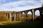 Das Hetzdorfer Viadukt im golden Herbst am 31.10.2010.