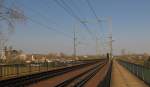 Die Kaiserbrcke ber dem Rhein zwischen Wiesbaden und Mainz; 28.03.2011