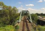 Die Scholitzer Brcke in Fahrtrichtung Wrlitz, bei Mildensee; 14.09.2011