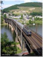 181 201 mit IC 434 auf der Bullayer Moselbrcke.