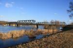 3.3.2013 Odercbrcke Strecke Wriezen - Jdickendorf, bei Bienenwerder / Neu Rdnitz.