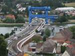11.07.2009 Wolgast, Peenebrcke; gleich ist sie wieder geschlossen.